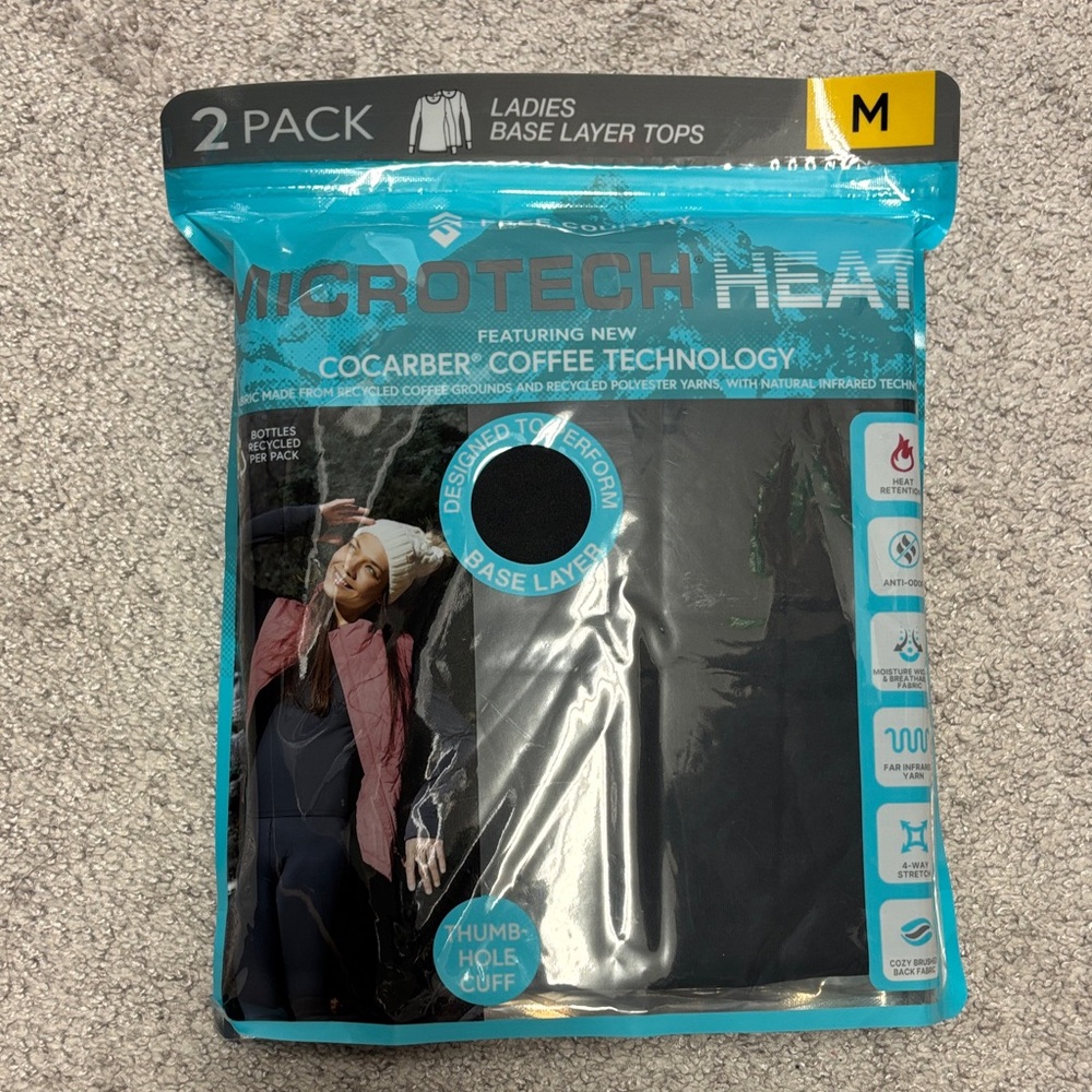 NEW Microtech Heat Ladies Base Layer Tops 2-Pack, Size M